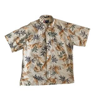 Chaps Ralph Lauren Men's Size L Floral Hawaiian Short Sleeve Adult Pocket Shirt